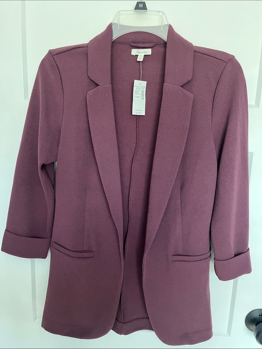 Maurices Plum Open-Front Blazer